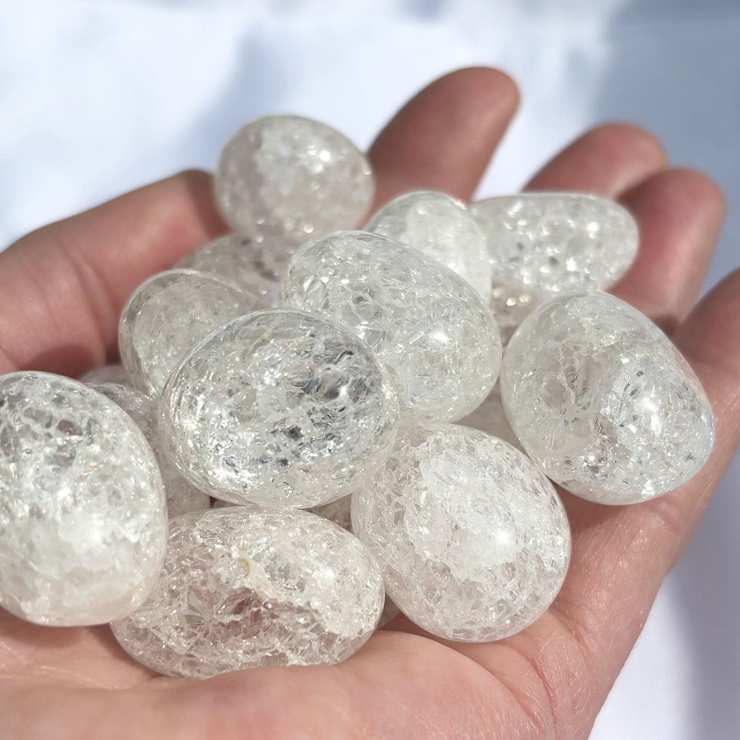 Clear Crackled Quartz Tumblestone - Aether & Element