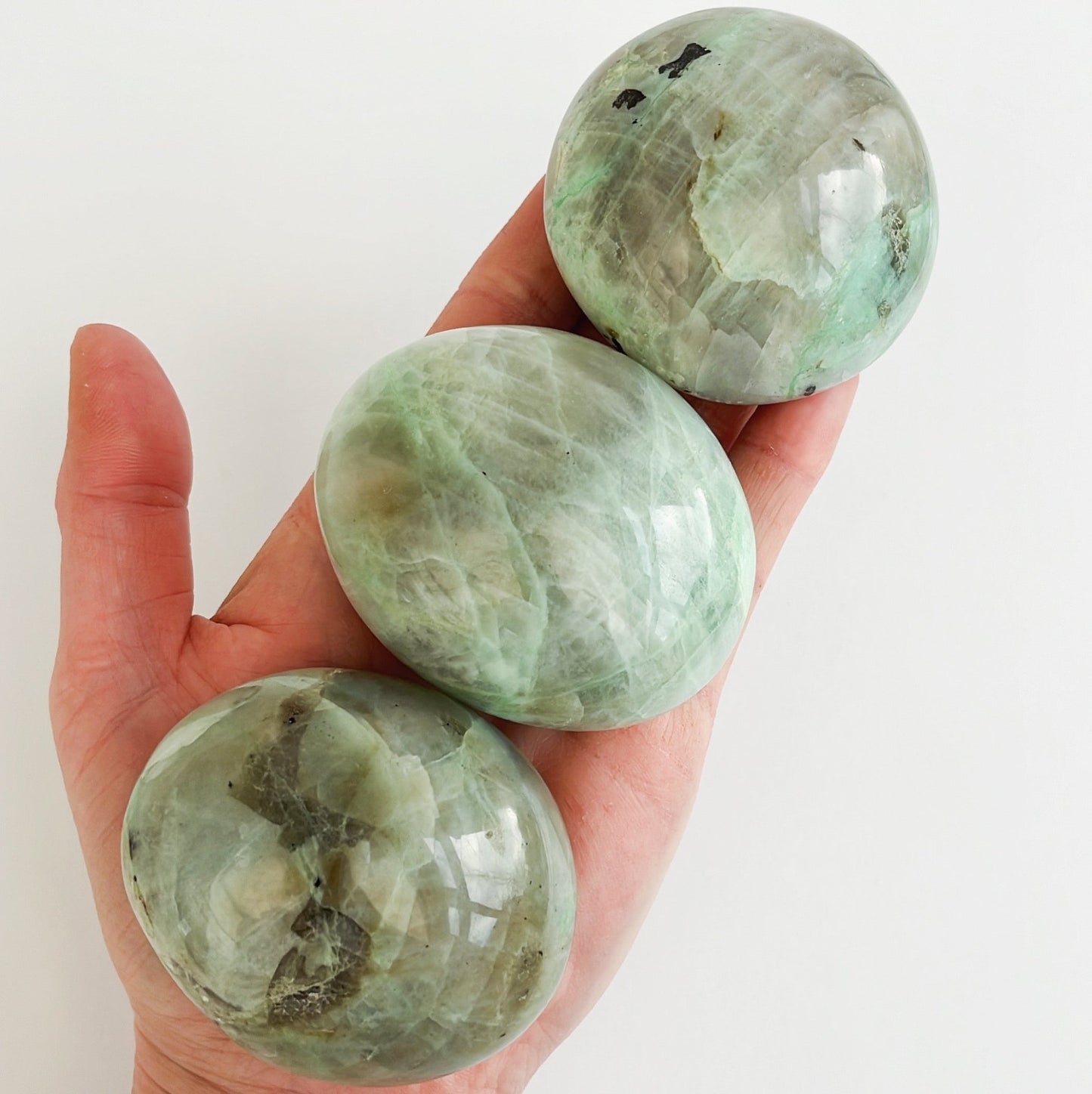 Large Garnierite - Green Moonstone Palmstone - Aether & Element