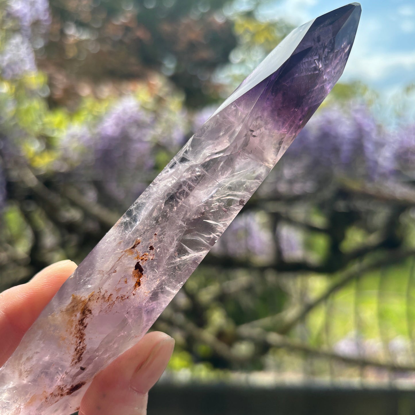 Stunning Brazilian Amethyst Half Polished Root 231g - Aether & Element