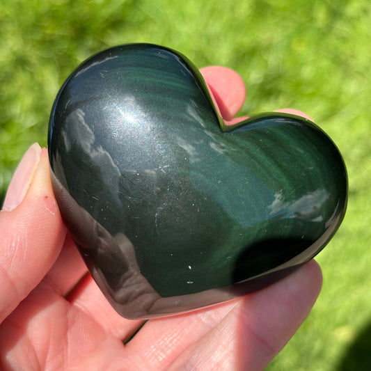Rainbow Obsidian Puffy Heart | D - Aether & Element