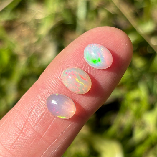 White Opal Oval Cabochon - Aether & Element