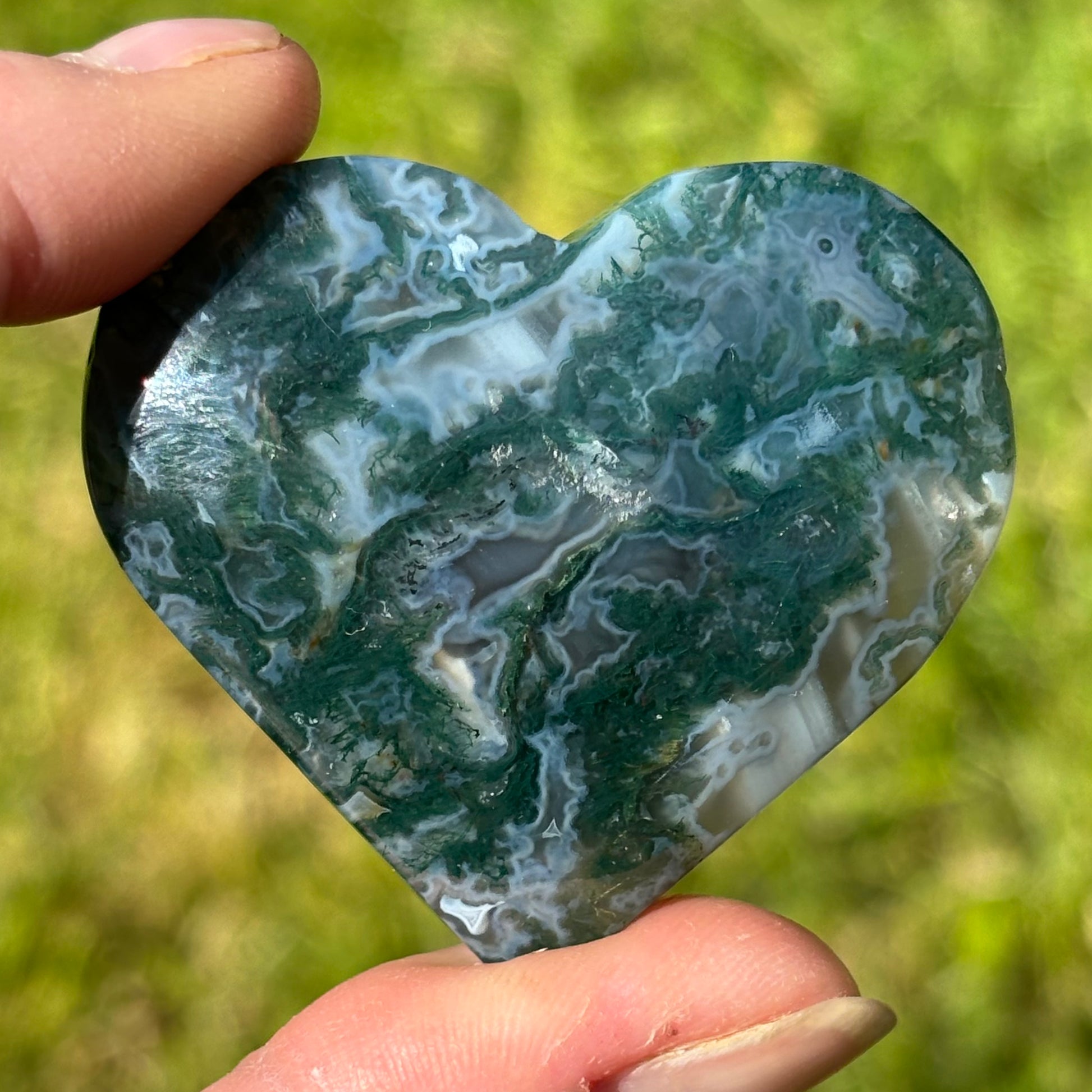 Moss Agate Heart | C - Aether & Element