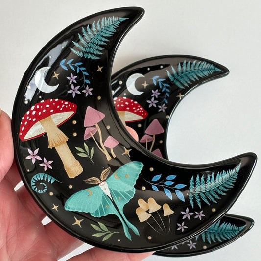 Dark Forest Crescent Moon Trinket Dish - Aether & Element