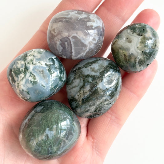 Large Moss Agate Tumblestone - Aether & Element