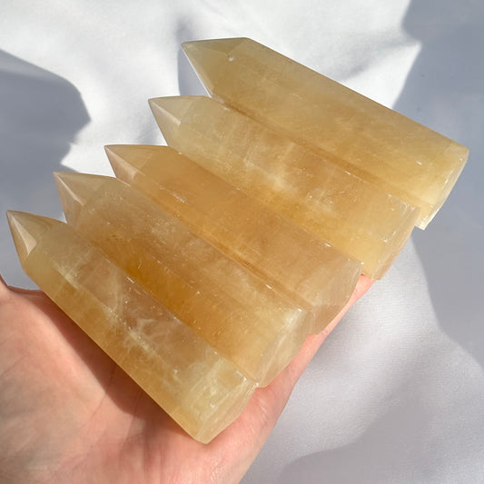 Honey Calcite Point Tower - Aether & Element