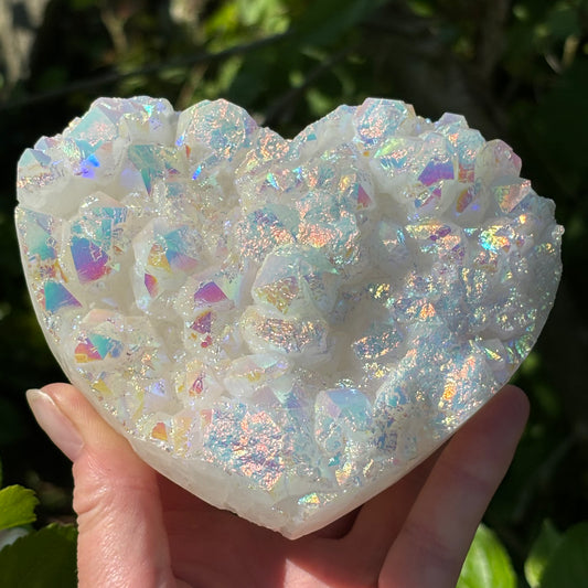 Large Angel Aura Quartz Cluster Heart - Aether & Element