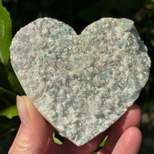 Angel Aura Quartz Cluster Heart | E - Aether & Element