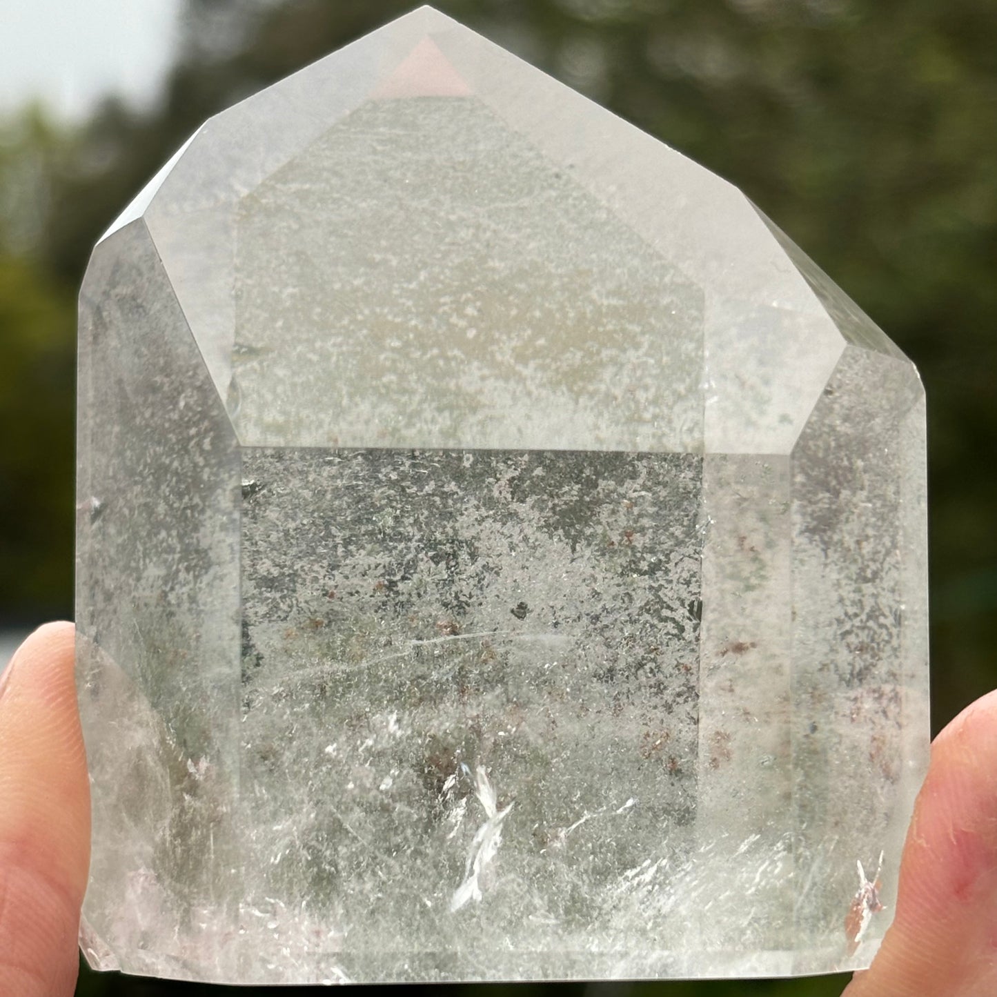 Half Polished Green Chlorite Phantom Quartz | D - Aether & Element