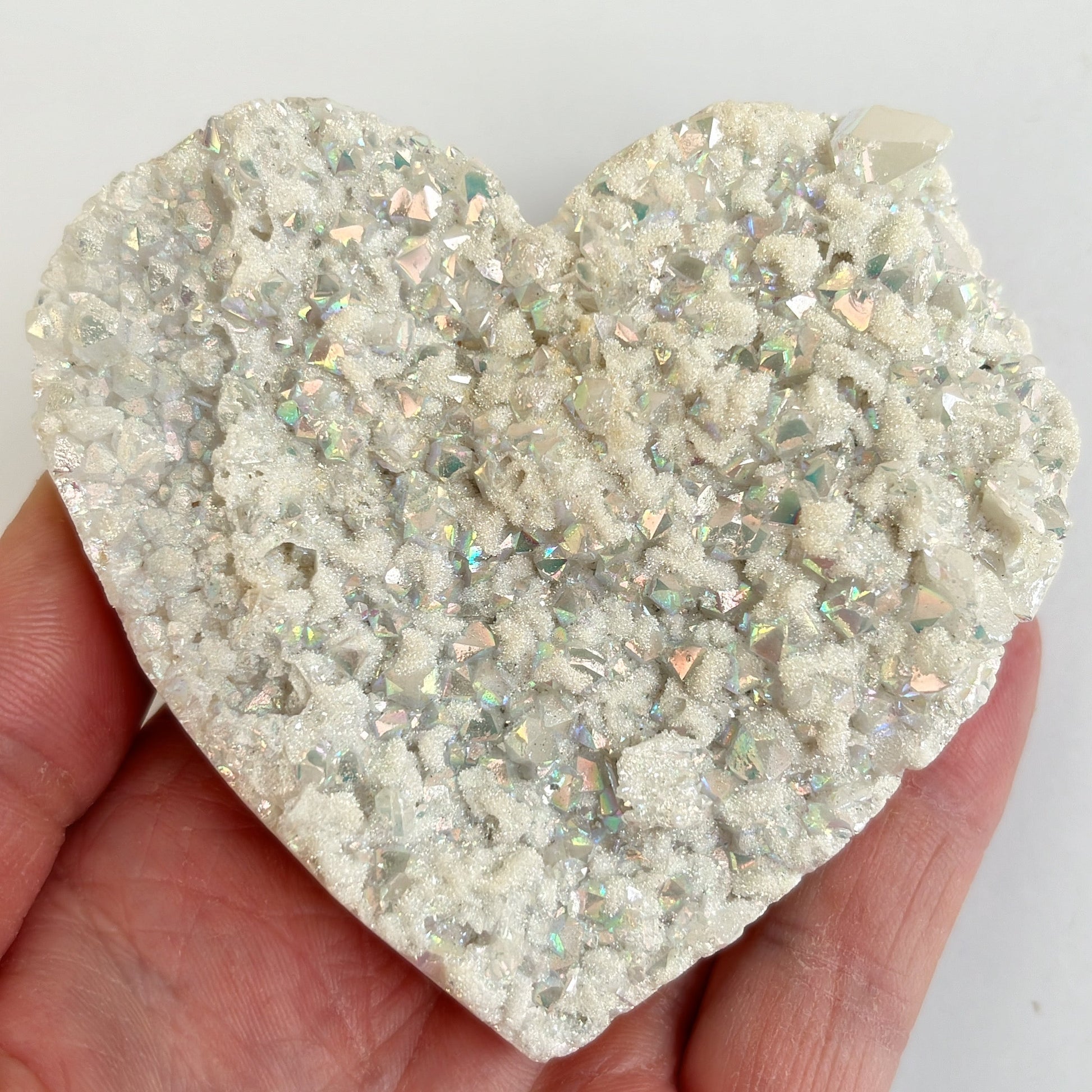 Angel Aura Quartz Cluster Heart | E - Aether & Element