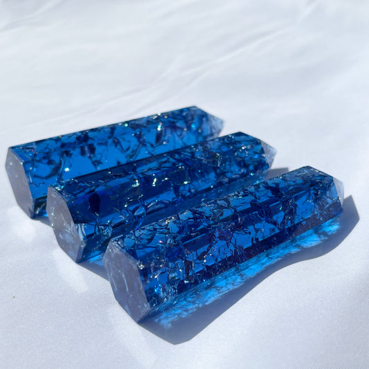 Blue Crackled Quartz Point/Tower - Aether & Element