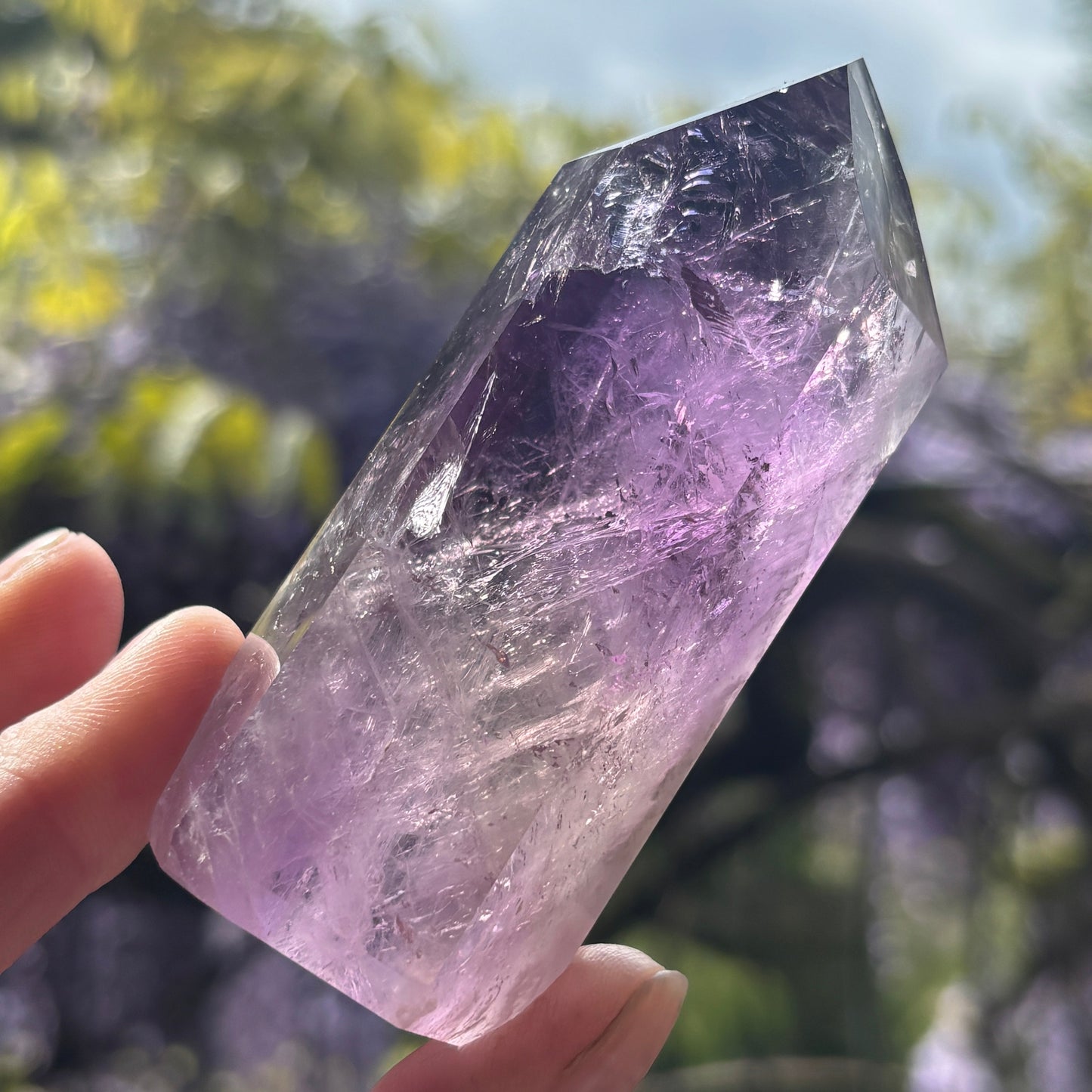 Brazilian Phantom Amethyst Point 186g - Aether & Element