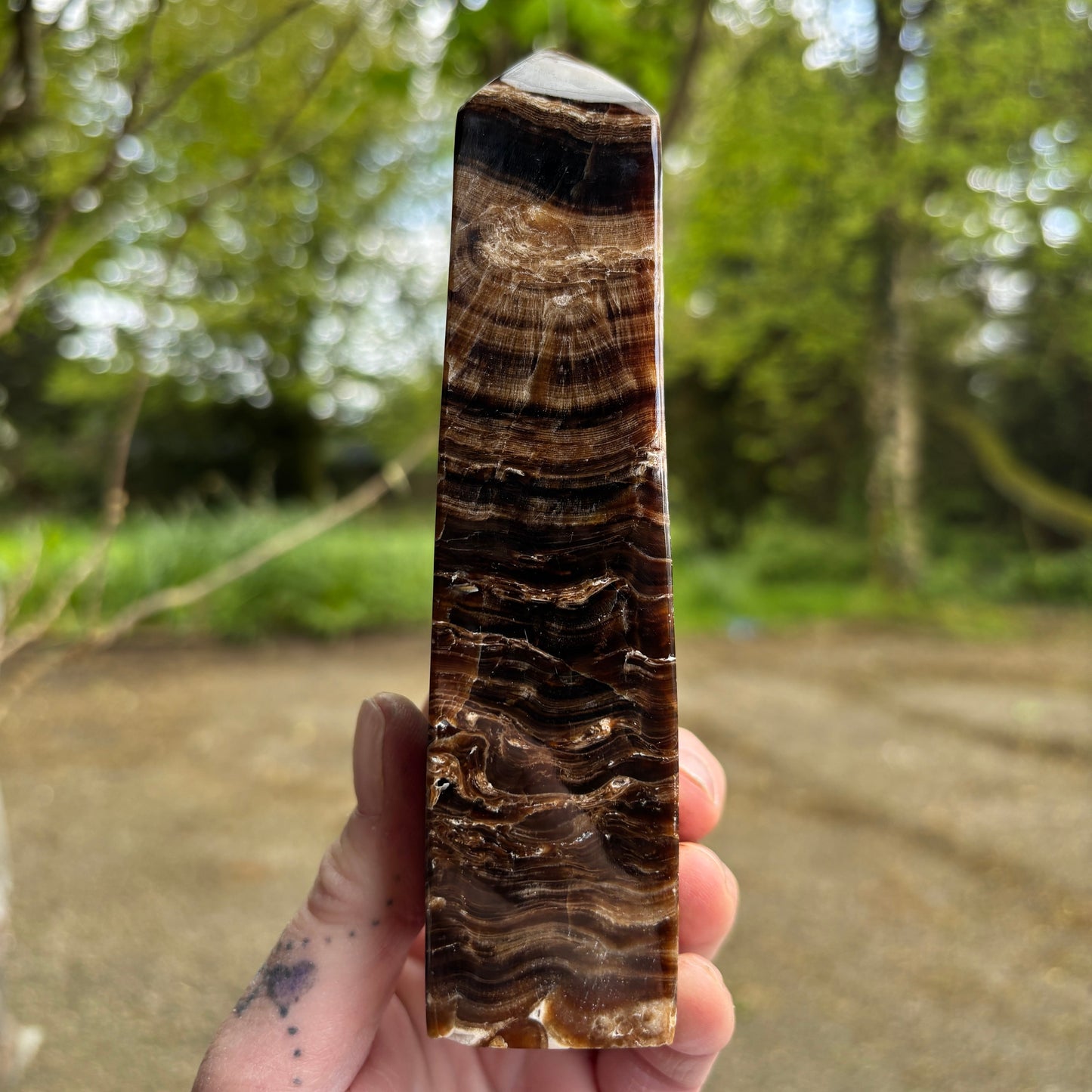 Chocolate Calcite Obelisk Tower | C - Aether & Element