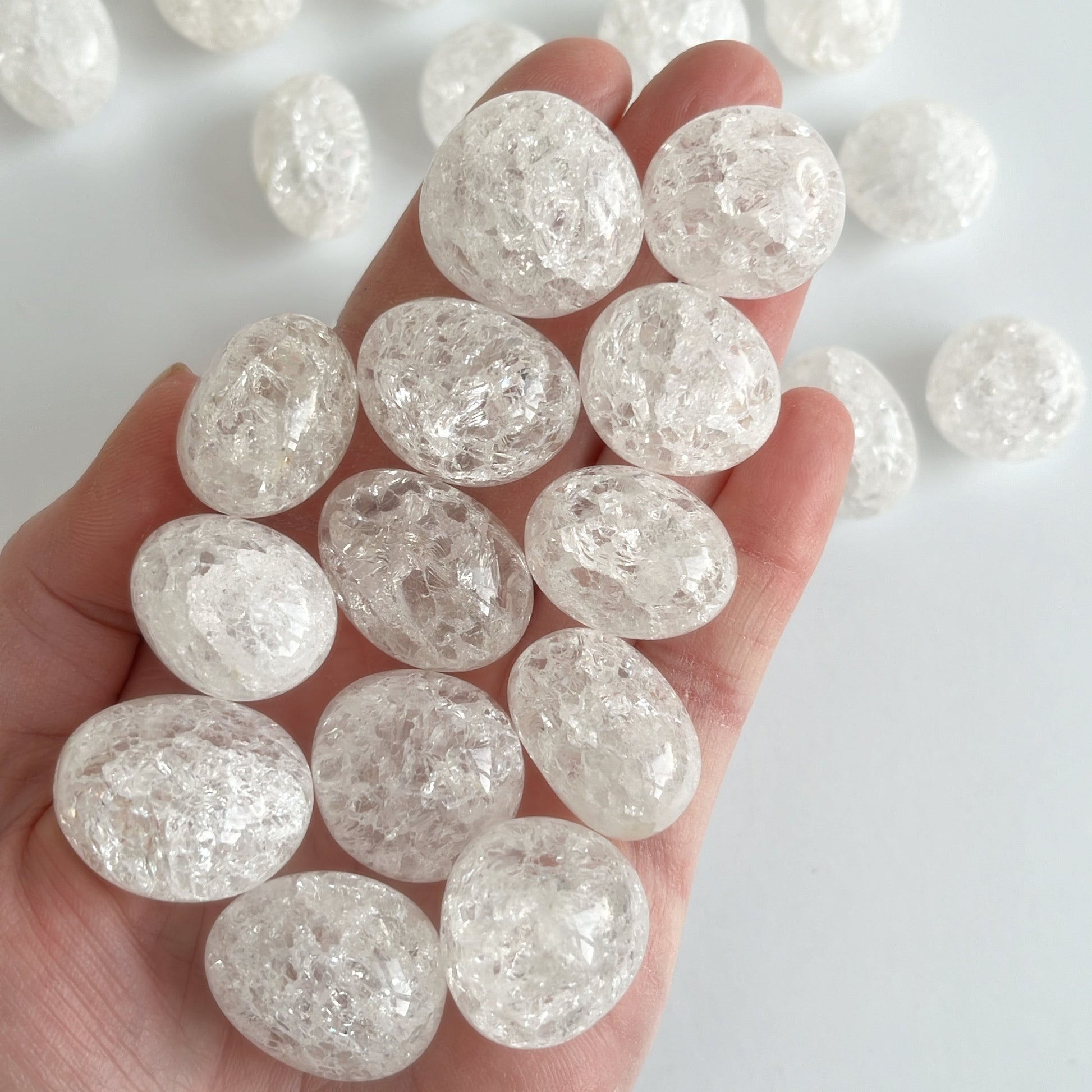 Clear Crackled Quartz Tumblestone - Aether & Element