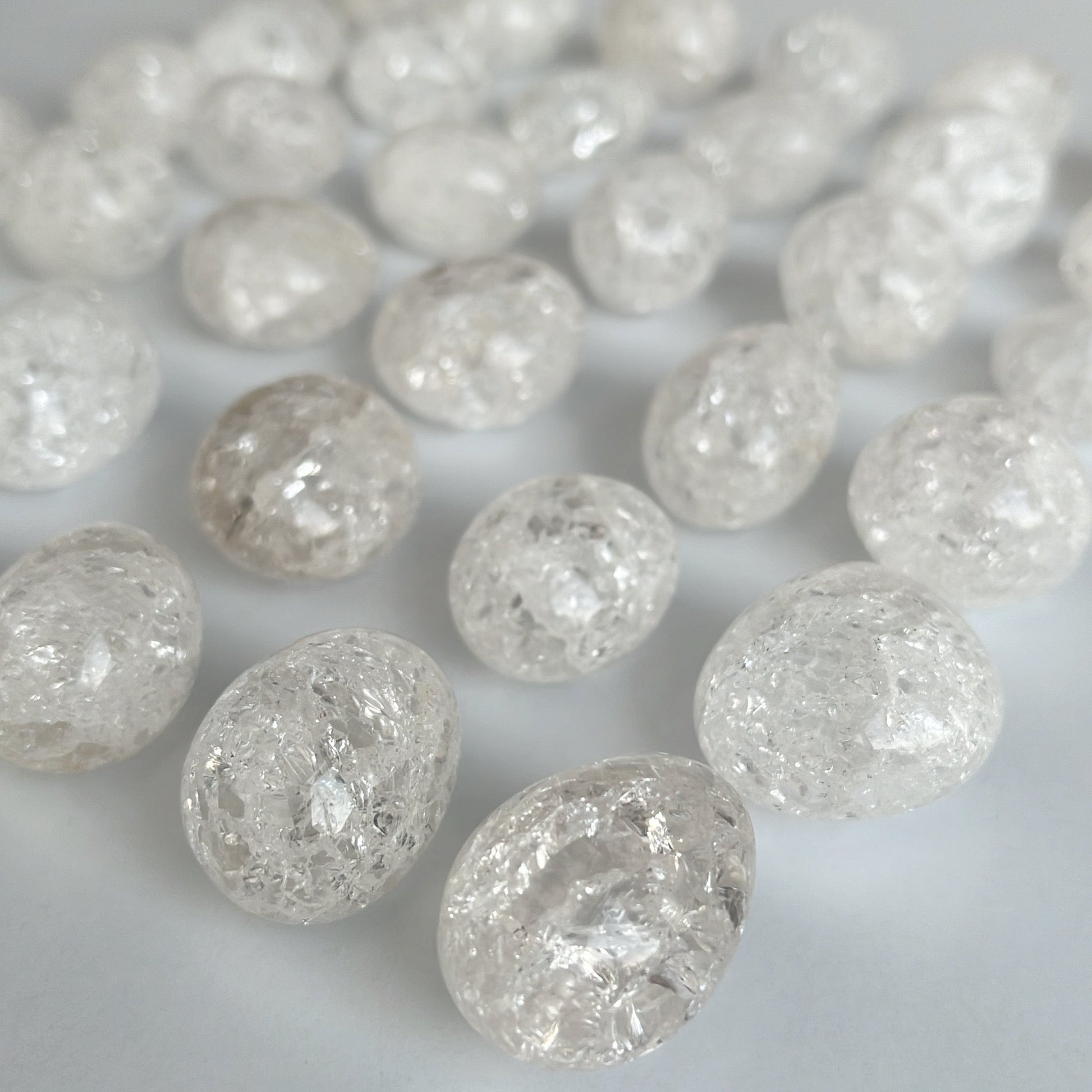 Clear Crackled Quartz Tumblestone - Aether & Element