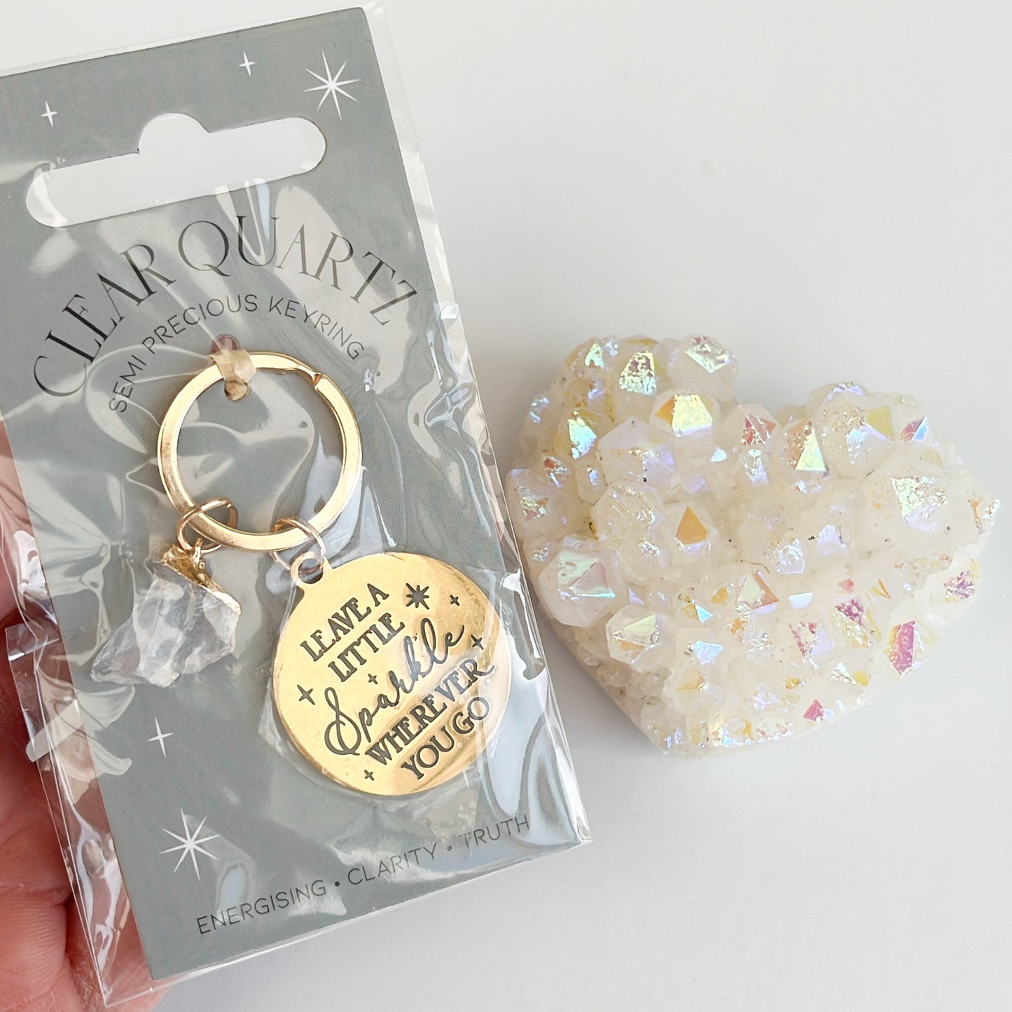 Clear Quartz Keyring - Aether & Element