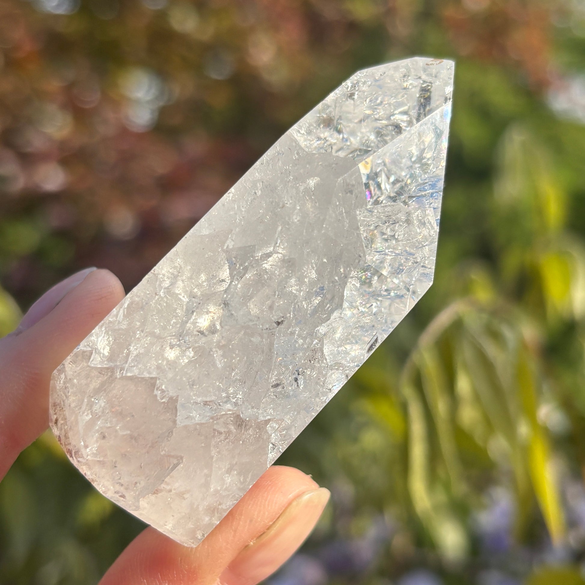 Crackled Clear Quartz Point 121g - Aether & Element
