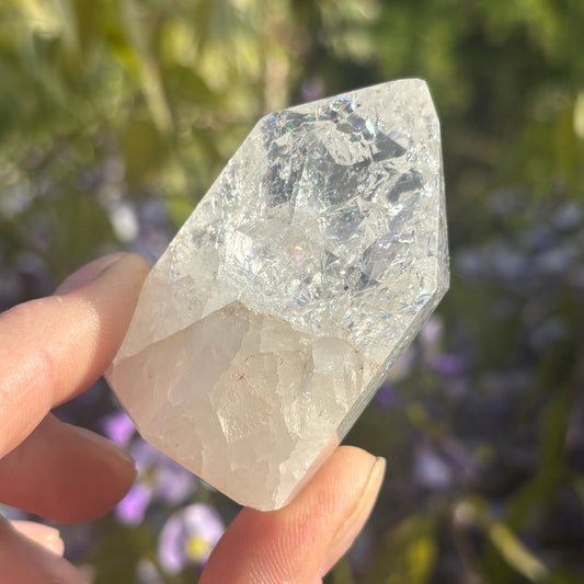 Crackled Clear Quartz Point 86g - Aether & Element