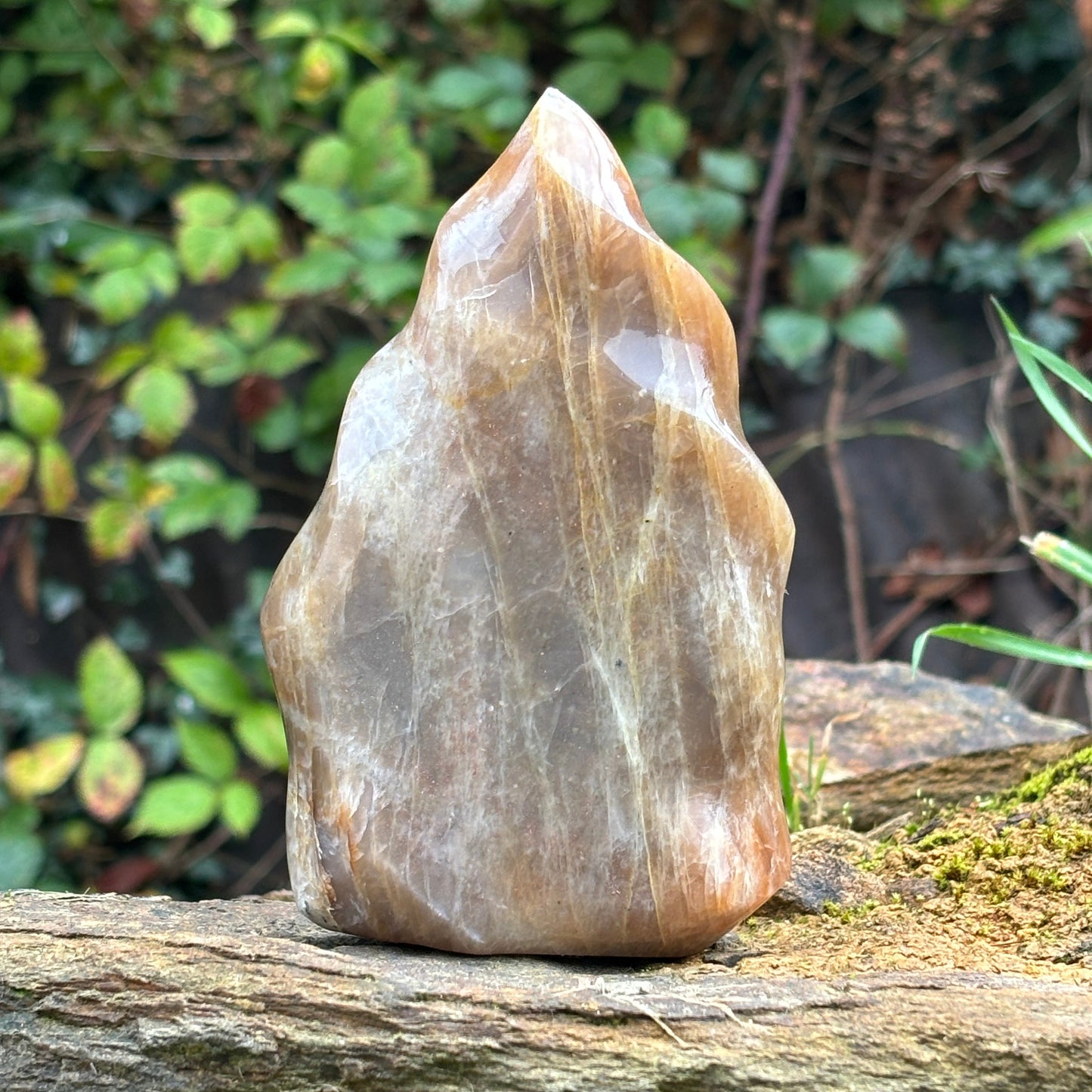 Flashy Peach Moonstone Flame 533g - Aether & Element