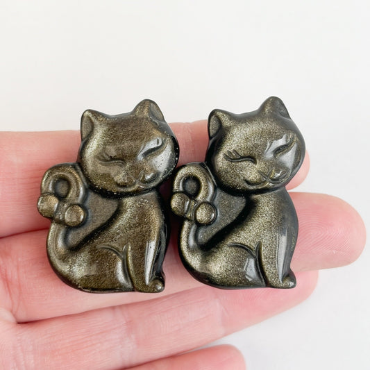 Golden Obsidian Cat - Aether & Element