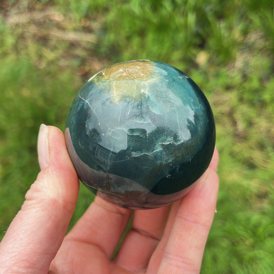 Green Jasper Sphere - Aether & Element