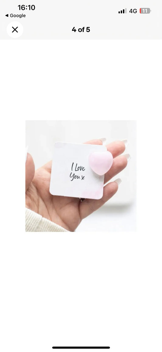 I Love You Rose Quartz Heart in a Bag - Aether & Element