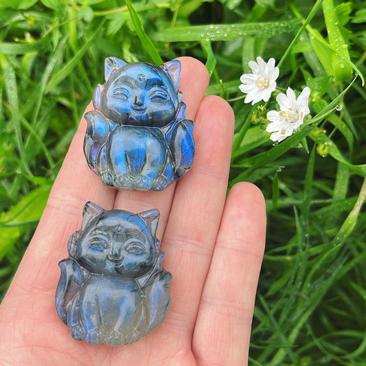 Labradorite Nine Tailed Fox - Aether & Element