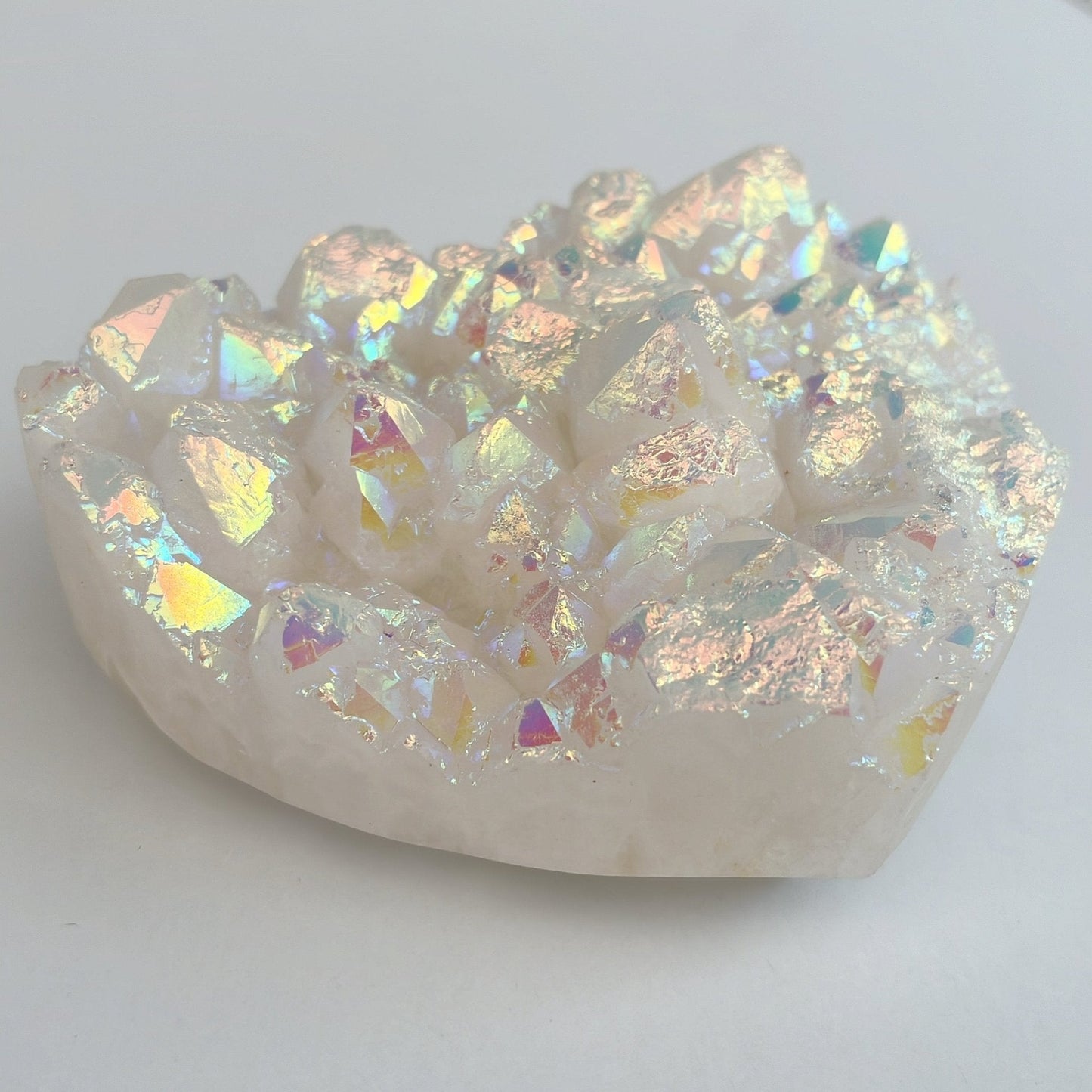 Large Angel Aura Quartz Cluster Heart - Aether & Element