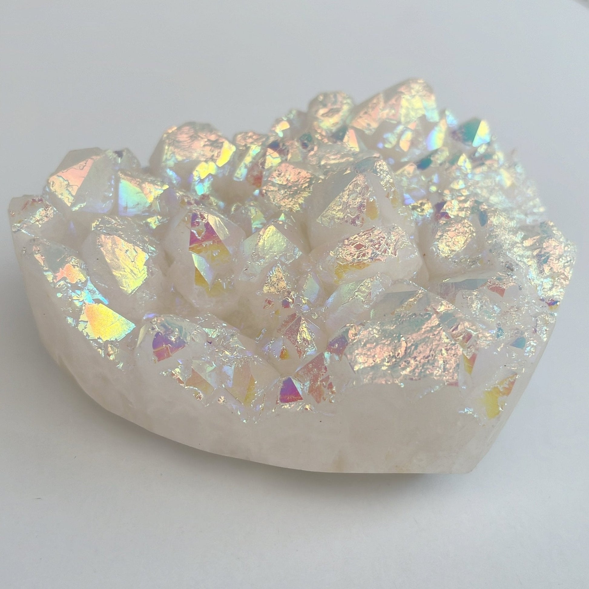 Large Angel Aura Quartz Cluster Heart - Aether & Element