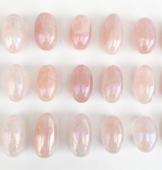 Large Aura Rose Quartz Tumblestone - Aether & Element