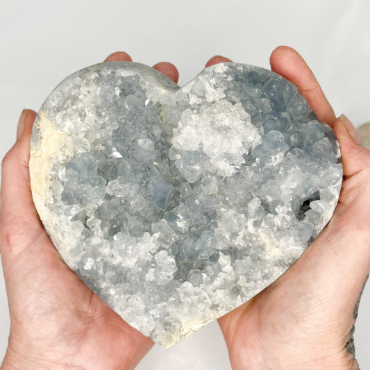 Large Celestite/Celestine Cluster Heart - Aether & Element