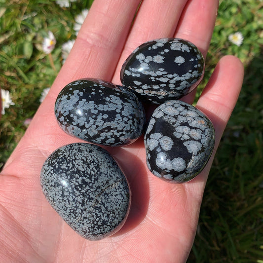 Large Snowflake Obsidian Tumblestone - Aether & Element