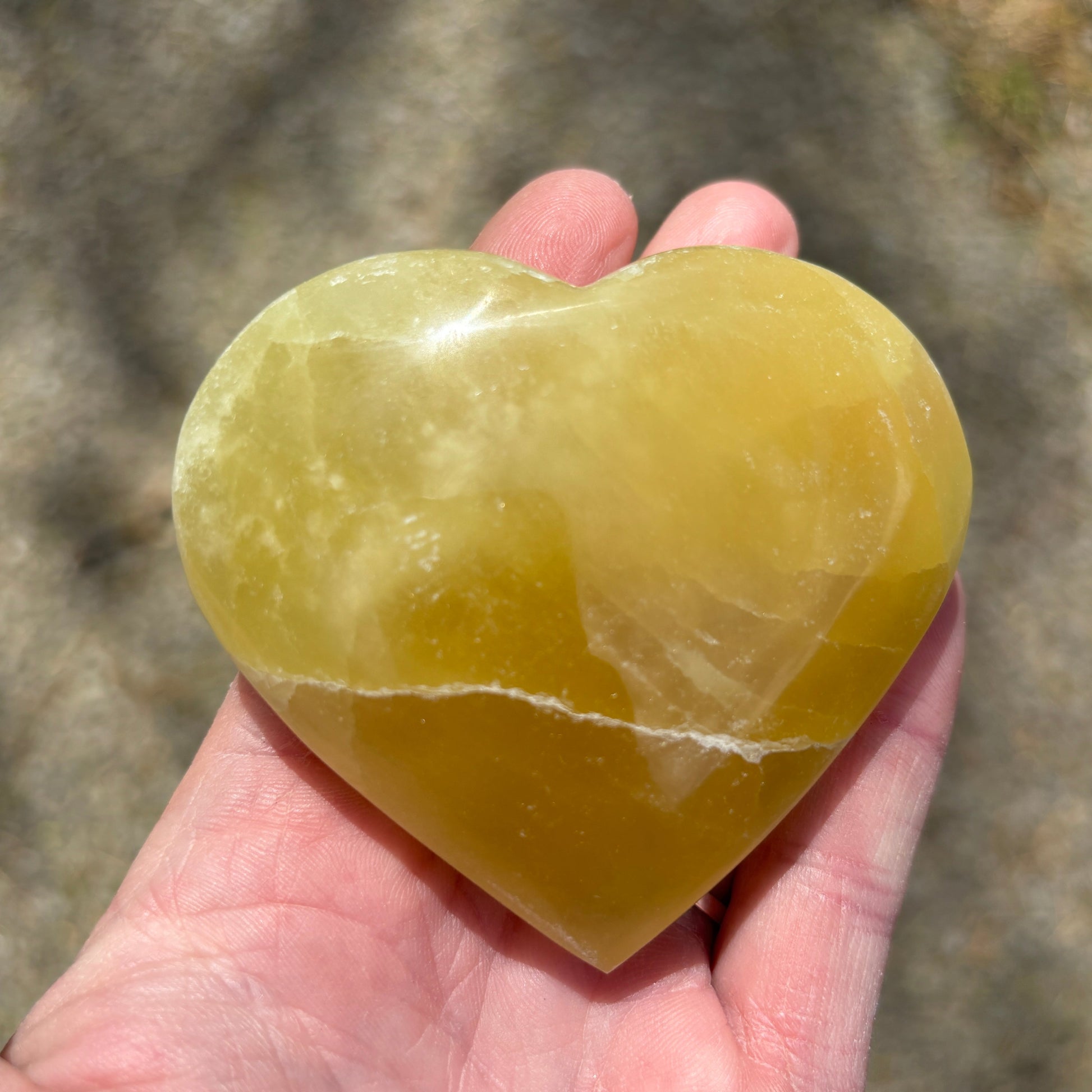 Lemon Calcite Heart - Aether & Element