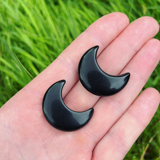 Mini Black Obsidian Moon - Aether & Element