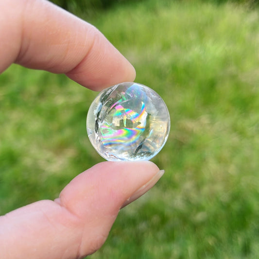 Mini Clear Quartz Rainbow Sphere - Aether & Element