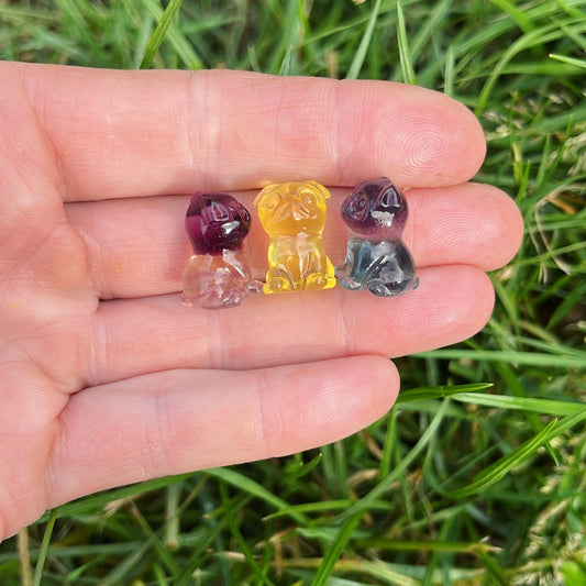 Mini Fluorite Pug Dog - Aether & Element