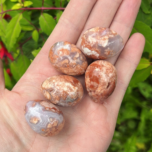 Mini Pink Flower Agate Egg - Aether & Element