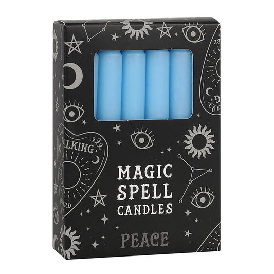 “Peace” Light Blue Magic Spell Candles - Pack of 12 - Aether & Element