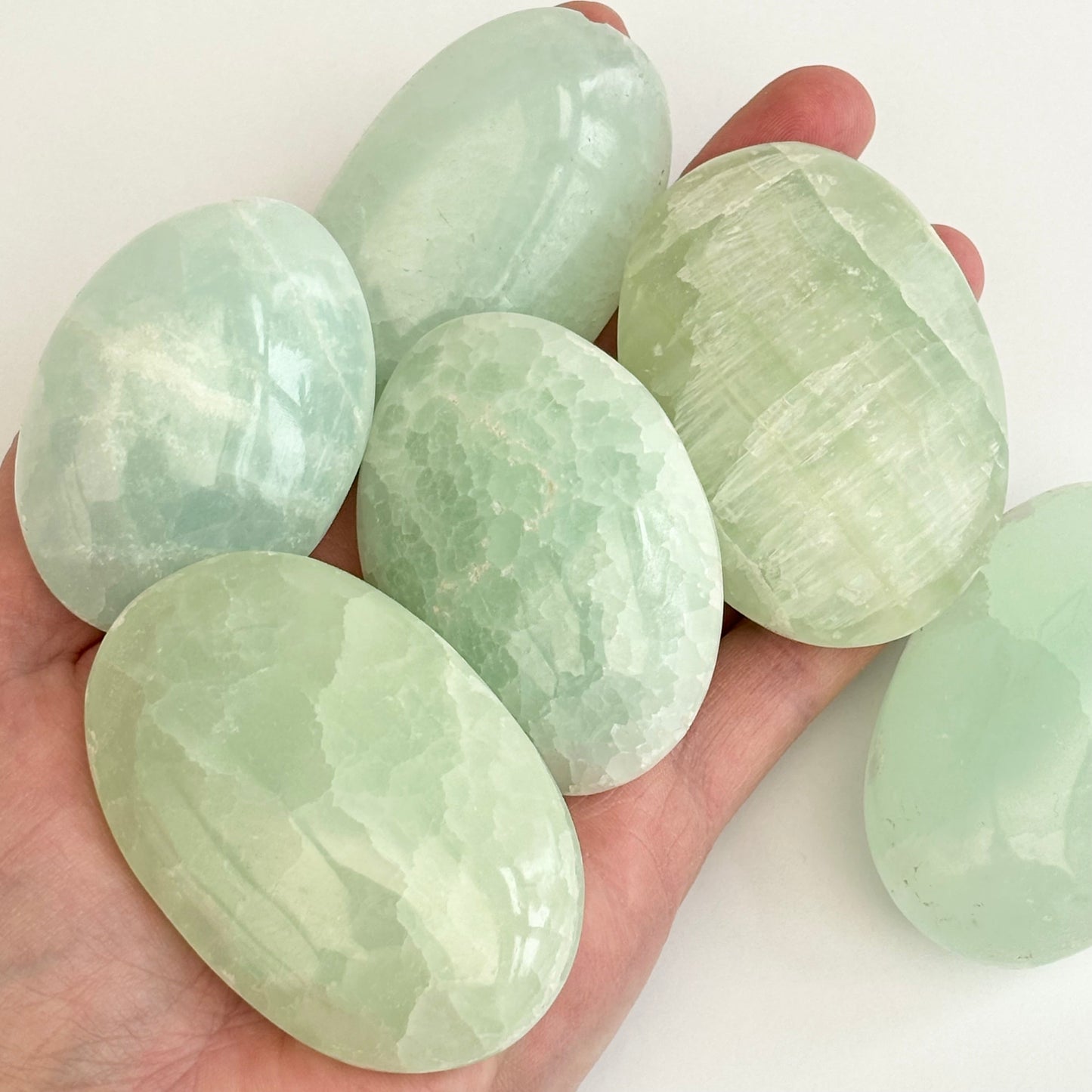Pistachio Calcite Palmstone - Aether & Element