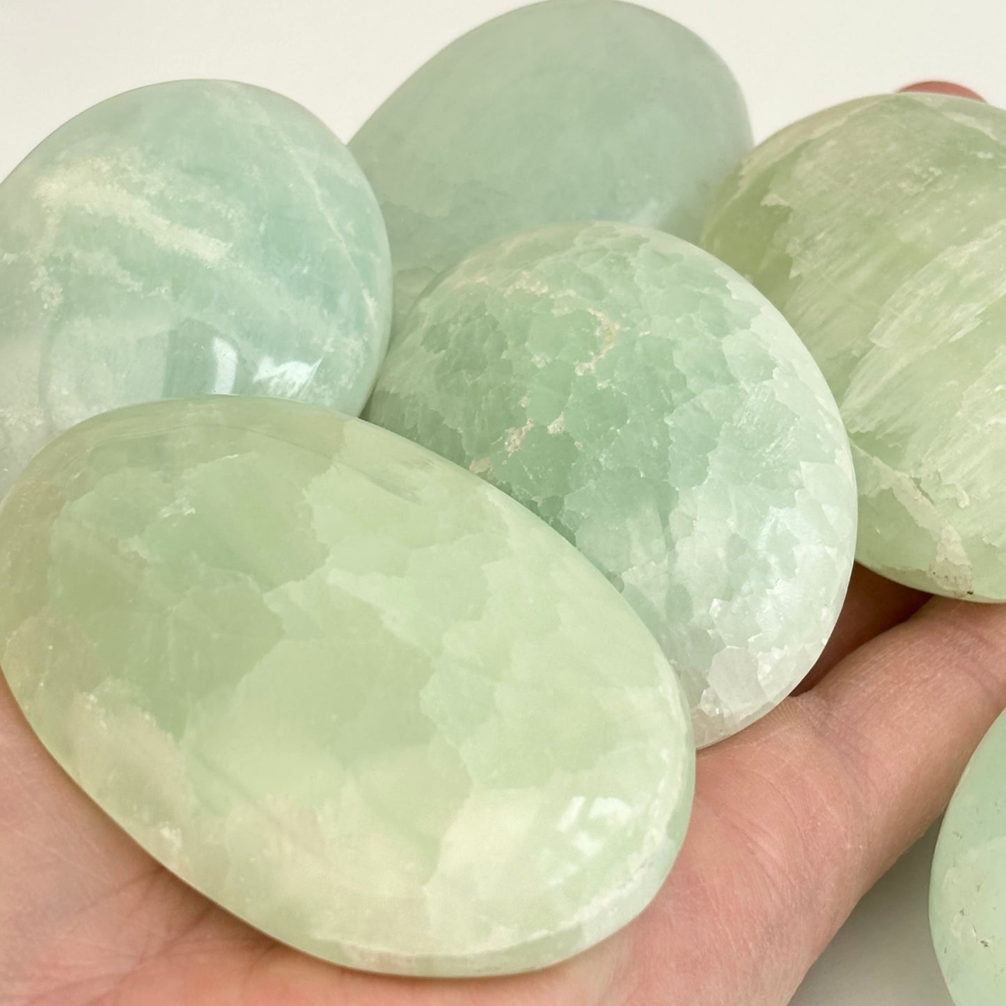 Pistachio Calcite Palmstone - Aether & Element