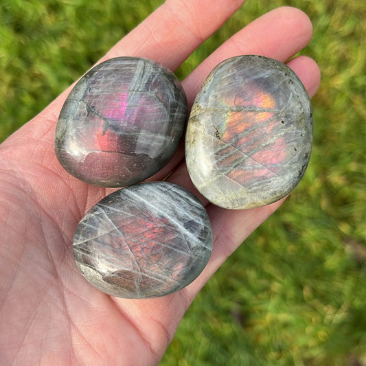 Purple/Orange Flash Labradorite Palmstone - Aether & Element