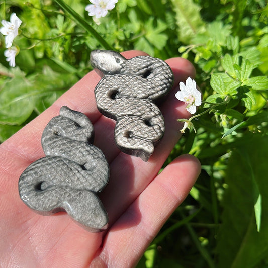Silver Obsidian Snake - Aether & Element