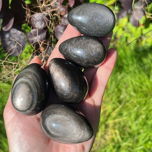 Silver Sheen Obsidian Egg - Aether & Element