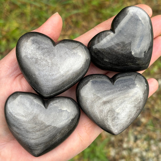 Silver Sheen Obsidian Heart - Aether & Element