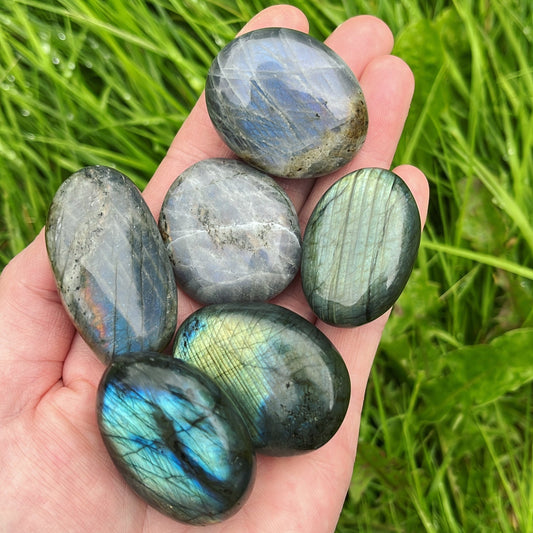 Small Flashy Labradorite Palmstone - Aether & Element
