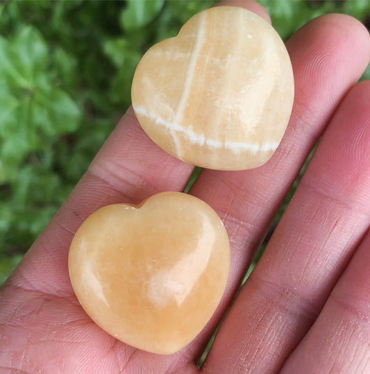Small Orange Calcite Heart - Aether & Element