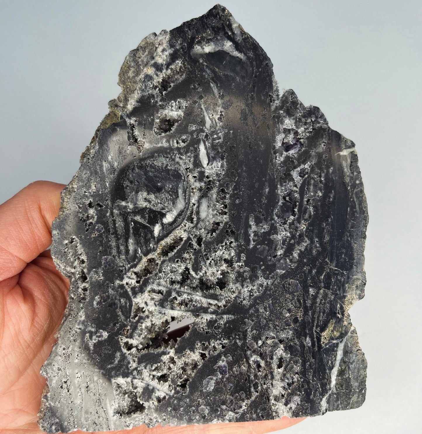 Sphalerite Slice with small Amethyst Crystal - Aether & Element