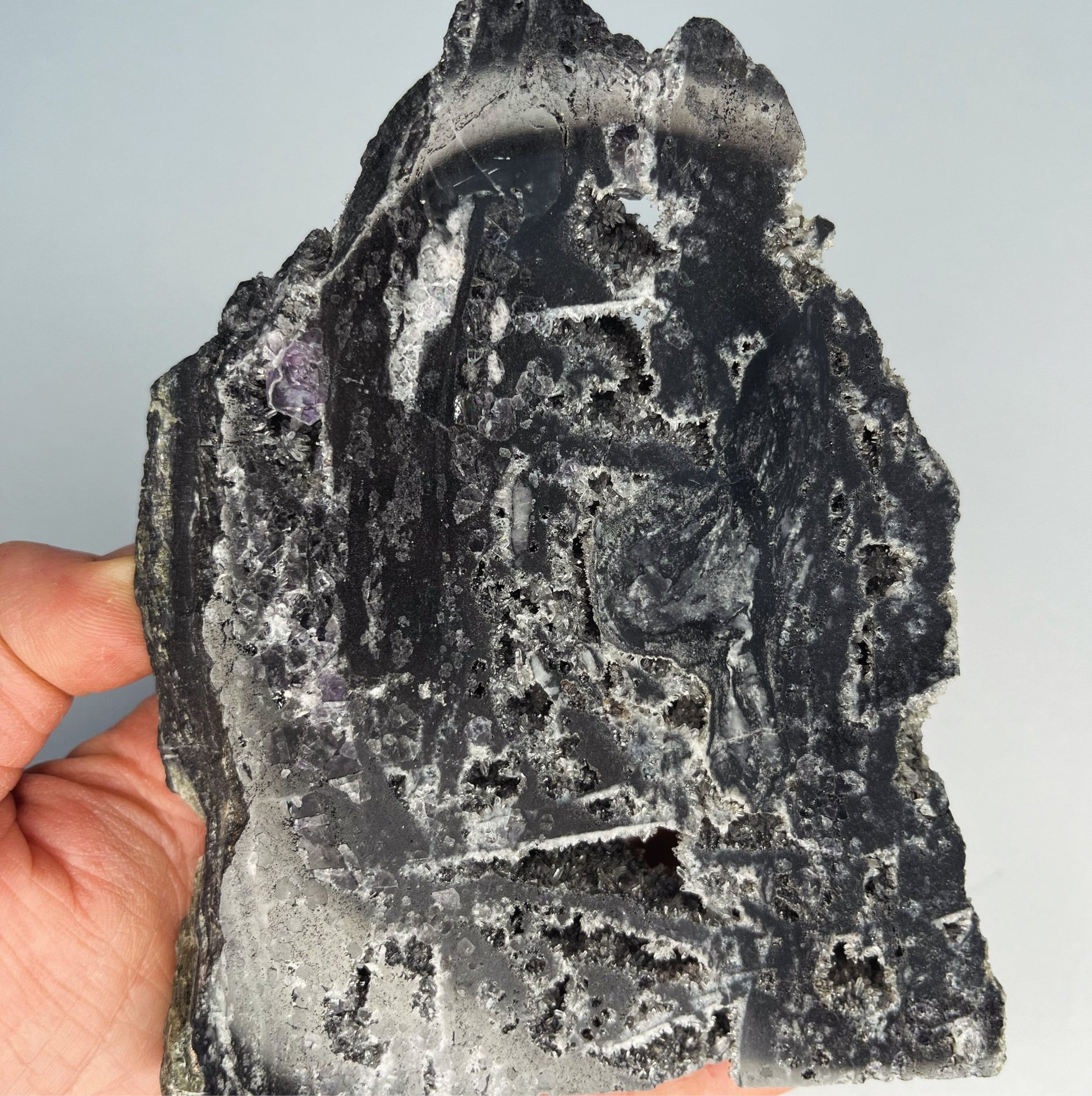 Sphalerite Slice with small Amethyst Crystal - Aether & Element