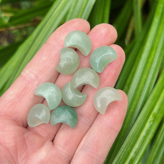 Tiny Green Aventurine Moon - Aether & Element
