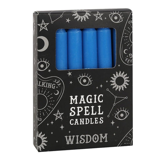 “Wisdom” Dark Blue Magic Spell Candles - Pack of 12 - Aether & Element