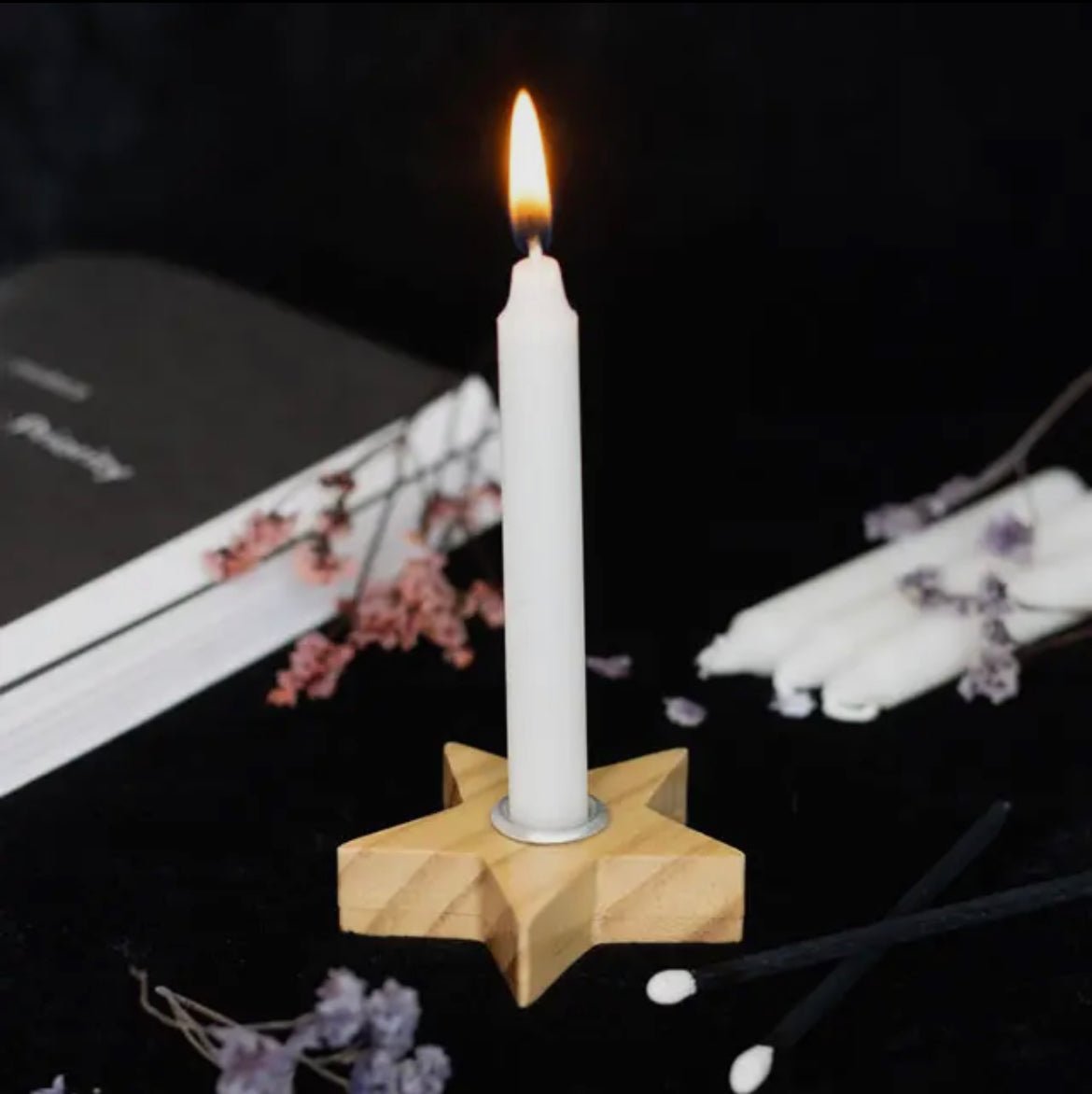 Wooden Star Spell Candle Holder - Aether & Element